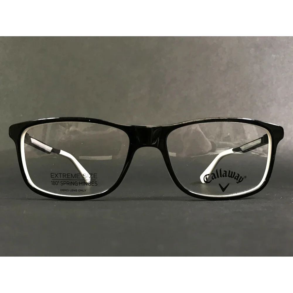 Callaway Eyeglasses Frames Greywolf BLK Black White Rectangle Full Rim 58-17-150